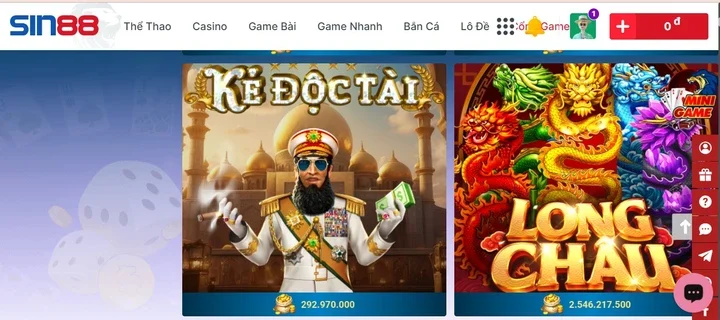 Top những game đổi thưởng Sin88 được yêu thích nhất