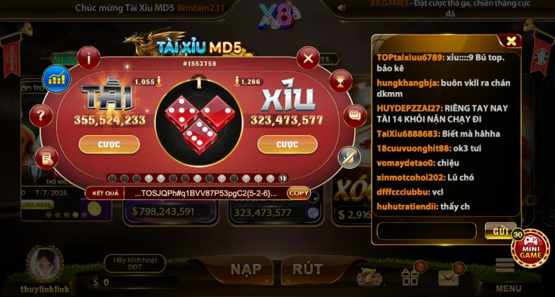 Tài Xỉu MD5 tại cổng game X8